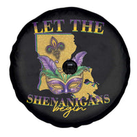 Funny Mardi Gras Let The Shenanigans Begin Spare Tire Cover Louisiana Map