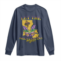 Funny Mardi Gras Let The Shenanigans Begin Long Sleeve Shirt Louisiana Map