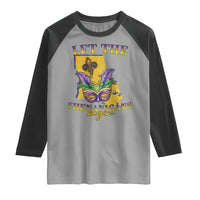 Funny Mardi Gras Let The Shenanigans Begin Raglan Shirt Louisiana Map