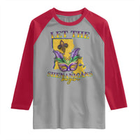 Funny Mardi Gras Let The Shenanigans Begin Raglan Shirt Louisiana Map