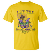 Funny Mardi Gras Let The Shenanigans Begin T Shirt Louisiana Map