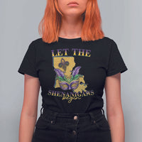 Funny Mardi Gras Let The Shenanigans Begin T Shirt For Women Louisiana Map