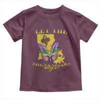 Funny Mardi Gras Let The Shenanigans Begin Toddler T Shirt Louisiana Map