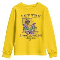 Funny Mardi Gras Let The Shenanigans Begin Youth Sweatshirt Louisiana Map