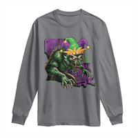 Funny Mardi Gras Rougarou Long Sleeve Shirt Cryptids Of Louisiana Jester Hat