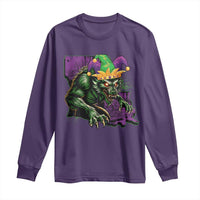 Funny Mardi Gras Rougarou Long Sleeve Shirt Cryptids Of Louisiana Jester Hat