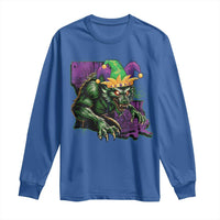 Funny Mardi Gras Rougarou Long Sleeve Shirt Cryptids Of Louisiana Jester Hat