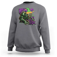 Funny Mardi Gras Rougarou Sweatshirt Cryptids Of Louisiana Jester Hat