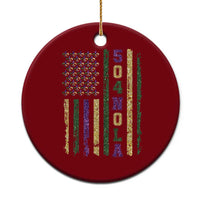 Funny Mardi Gras New Orleans Louisiana Ceramic Ornament 504 Nola Area Code Glitter Print American Flag
