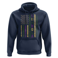 Funny Mardi Gras New Orleans Louisiana Hoodie 504 Nola Area Code Glitter Print American Flag