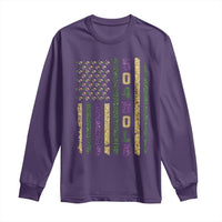 Funny Mardi Gras New Orleans Louisiana Long Sleeve Shirt 504 Nola Area Code Glitter Print American Flag