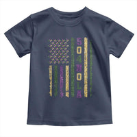 Funny Mardi Gras New Orleans Louisiana Toddler T Shirt 504 Nola Area Code Glitter Print American Flag