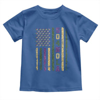 Funny Mardi Gras New Orleans Louisiana Toddler T Shirt 504 Nola Area Code Glitter Print American Flag