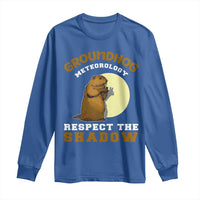 Funny Groundhog Day Long Sleeve Shirt Groundhog Meteorology Respect The Shadow - Wonder Print Shop