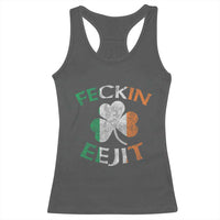 Funny Feckin Eejit Racerback Tank Top Ireland Irish Slang Shamrock St Patrick's Day