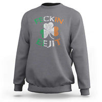 Funny Feckin Eejit Sweatshirt Ireland Irish Slang Shamrock St Patrick's Day