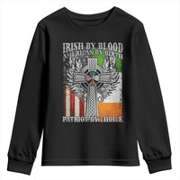 Irish Americans Youth Sweatshirt Irish By Blood American By Birth Patriot By Choice Celtic Cross