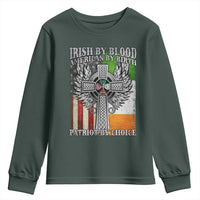 Irish Americans Youth Sweatshirt Irish By Blood American By Birth Patriot By Choice Celtic Cross