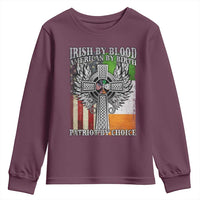 Irish Americans Youth Sweatshirt Irish By Blood American By Birth Patriot By Choice Celtic Cross