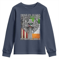 Irish Americans Youth Sweatshirt Irish By Blood American By Birth Patriot By Choice Celtic Cross