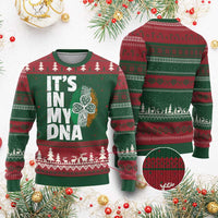 Funny Irish It's In My DNA Ugly Christmas Sweater Ireland Fingerprint Flag - Wonder Print Shop