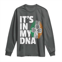 Funny Irish It's In My DNA Long Sleeve Shirt Ireland Fingerprint Flag