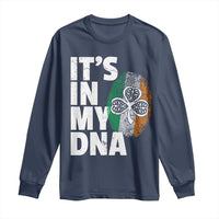 Funny Irish It's In My DNA Long Sleeve Shirt Ireland Fingerprint Flag