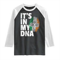 Funny Irish It's In My DNA Raglan Shirt Ireland Fingerprint Flag