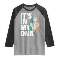 Funny Irish It's In My DNA Raglan Shirt Ireland Fingerprint Flag