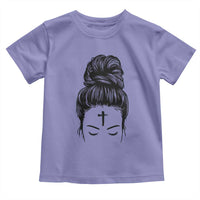 Ash Wednesday Messy Bun Ashes Cross Christian Religious Toddler T Shirt