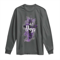 40 Days Christian Religious Long Sleeve Shirt Ash Wednesday Ashes Cross