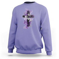 40 Days Christian Religious Sweatshirt Ash Wednesday Ashes Cross