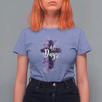 40 Days Christian Religious T Shirt For Women Ash Wednesday Ashes Cross