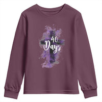 40 Days Christian Religious Youth Sweatshirt Ash Wednesday Ashes Cross
