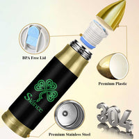 Funny Irish Beer Drinking St Patrick's Day Slainte Bullet Tumbler Celtic Shamrock - Wonder Print Shop