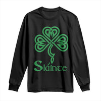 Funny Irish Beer Drinking St Patrick's Day Slainte Long Sleeve Shirt Celtic Shamrock