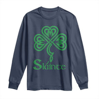 Funny Irish Beer Drinking St Patrick's Day Slainte Long Sleeve Shirt Celtic Shamrock