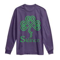Funny Irish Beer Drinking St Patrick's Day Slainte Long Sleeve Shirt Celtic Shamrock