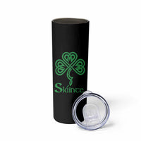 Funny Irish Beer Drinking St Patrick's Day Slainte Skinny Tumbler Celtic Shamrock - Wonder Print Shop