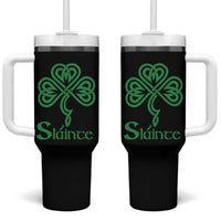 Funny Irish Beer Drinking St Patrick's Day Slainte Tumbler With Handle Celtic Shamrock - Wonder Print Shop