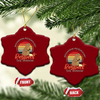 Funny Groundhog Day Ceramic Ornament Groundhog Meteorology Respect The Shadow Vintage Retro - Wonder Print Shop