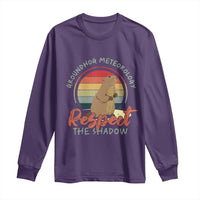Funny Groundhog Day Long Sleeve Shirt Groundhog Meteorology Respect The Shadow Vintage Retro - Wonder Print Shop