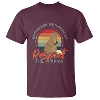 Funny Groundhog Day T Shirt Groundhog Meteorology Respect The Shadow Vintage Retro - Wonder Print Shop