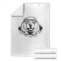 Funny Groundhog Face Woodchuck Sunglassess Throw Blanket - Wonder Print Shop