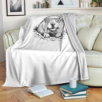 Funny Groundhog Face Woodchuck Sunglassess Throw Blanket - Wonder Print Shop