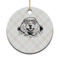 Funny Groundhog Face Woodchuck Sunglassess Ceramic Ornament - Wonder Print Shop