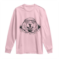 Funny Groundhog Face Woodchuck Sunglassess Long Sleeve Shirt - Wonder Print Shop