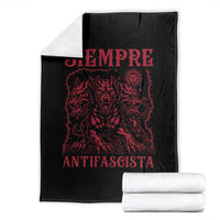 Siempre Antifascista Throw Blanket Anti Fascism Protest Vintage Hydra Dog