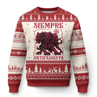 Siempre Antifascista Ugly Christmas Sweater Anti Fascism Protest Vintage Hydra Dog