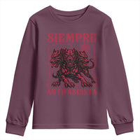 Siempre Antifascista Youth Sweatshirt Anti Fascism Protest Vintage Hydra Dog